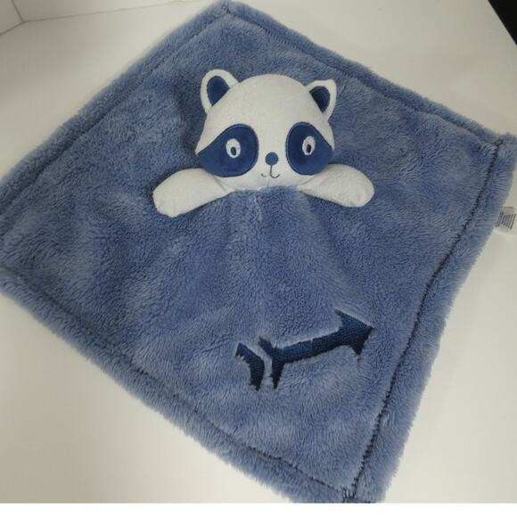 Baby Gear Raccoon Lovey Plush 15x15 Blue Gray Polyester Security Blanket - Picture 1 of 4